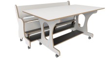 Hoogzit tafel L150 x B80 cm wit met 1 bank Tangara Groothandel voor de Kinderopvang Kinderdagverblijfinrichting8